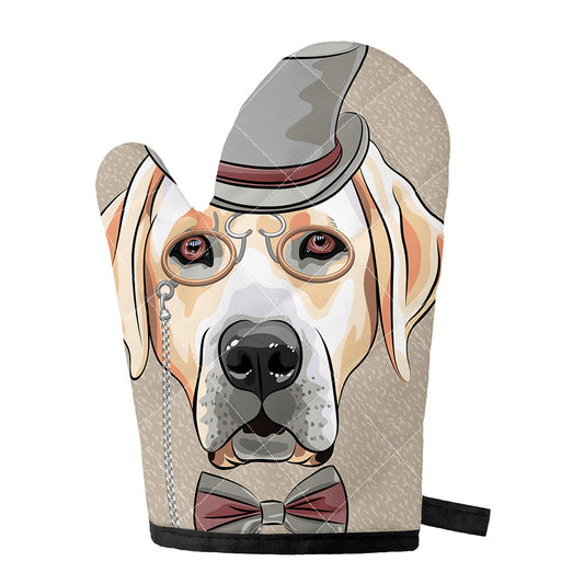 Hipster Labrador Retriever Print Single Oven Mitt