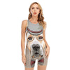 Hipster Labrador Retriever Print Sleeveless One Piece Swimsuit