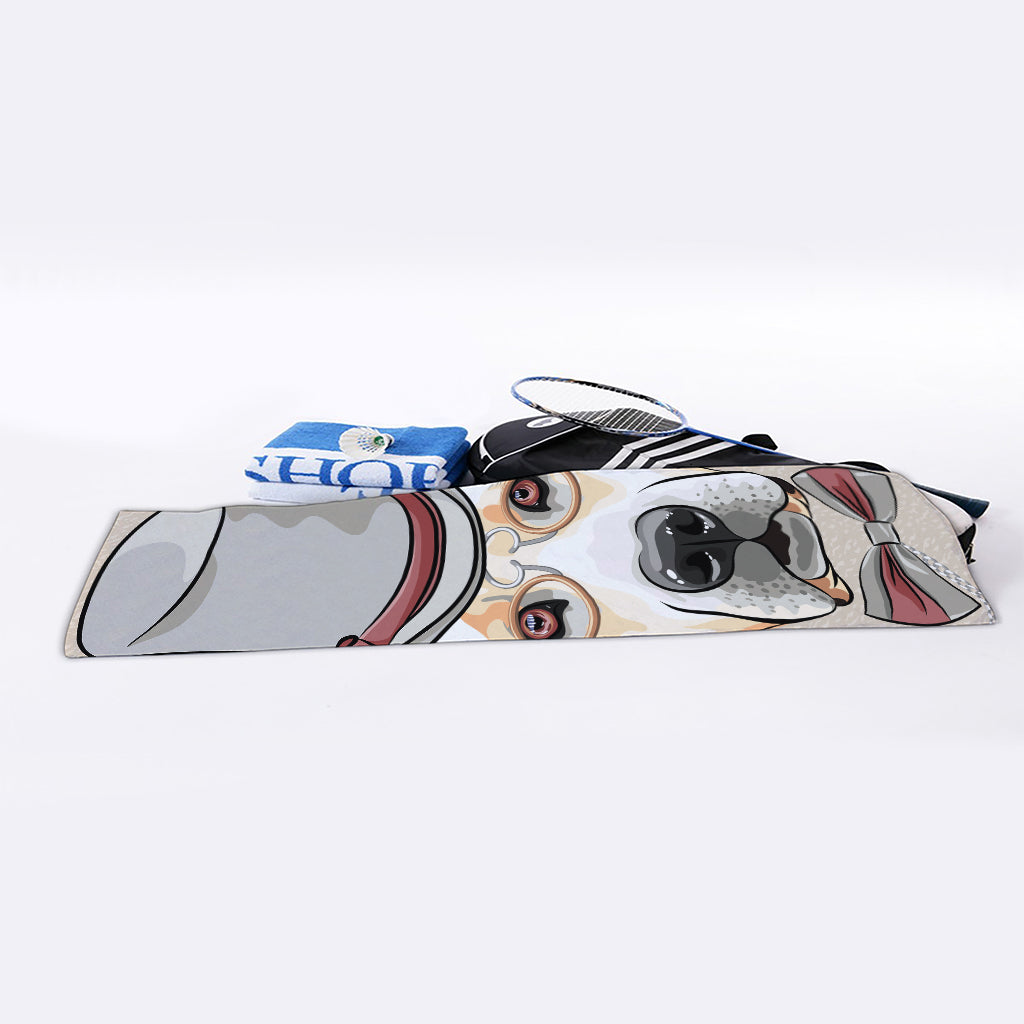 Hipster Labrador Retriever Print Sports Towel