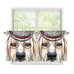 Hipster Labrador Retriever Print Tier Curtains