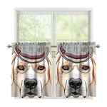 Hipster Labrador Retriever Print Tier Curtains