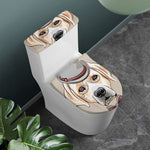 Hipster Labrador Retriever Print Toilet Lid And Tank Cover Set