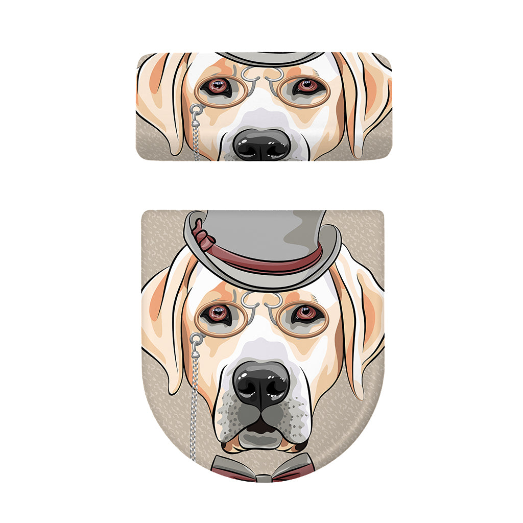Hipster Labrador Retriever Print Toilet Lid And Tank Cover Set