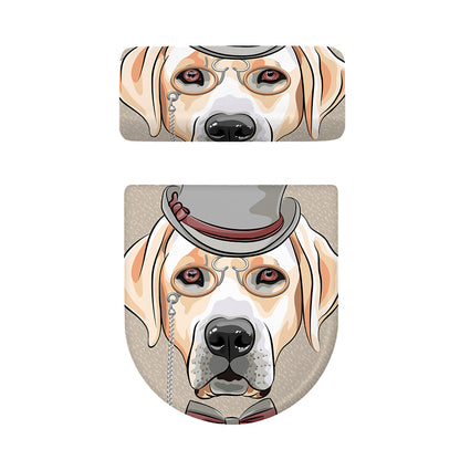 Hipster Labrador Retriever Print Toilet Lid And Tank Cover Set