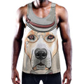 Hipster Labrador Retriever Print Men's Workout Tank Top