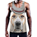 Hipster Labrador Retriever Print Training Tank Top