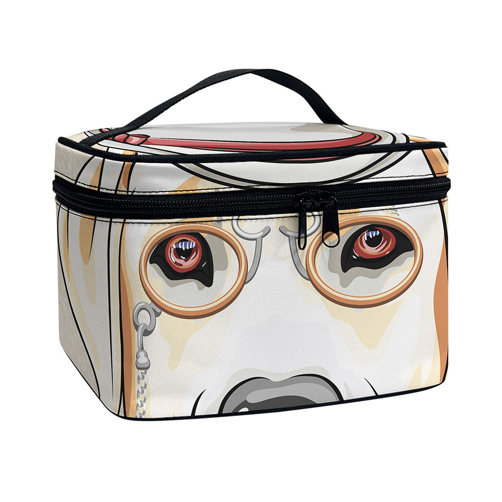 Hipster Labrador Retriever Print Travel Makeup Bag
