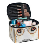 Hipster Labrador Retriever Print Travel Makeup Bag