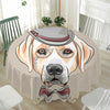 Hipster Labrador Retriever Print Waterproof Round Tablecloth