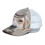 Hipster Labrador Retriever Print White Mesh Trucker Cap