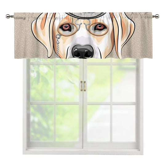 Hipster Labrador Retriever Print Window Valance