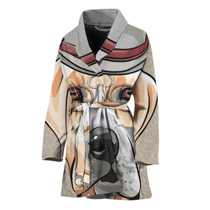 Hipster Labrador Retriever Print Women's Bathrobe
