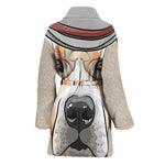 Hipster Labrador Retriever Print Women's Bathrobe