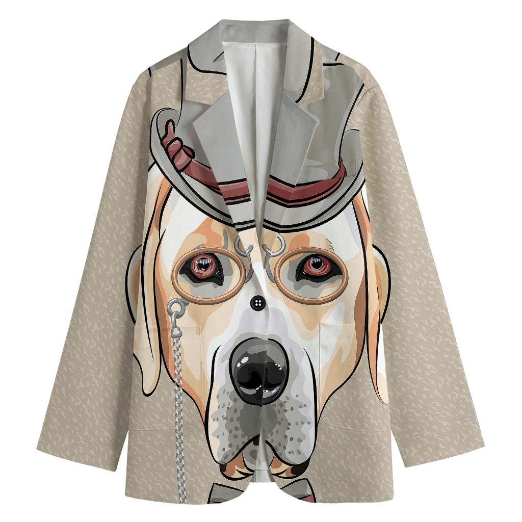 Hipster Labrador Retriever Print Women's Blazer