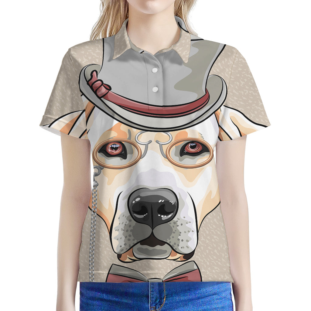 Hipster Labrador Retriever Print Women's Polo Shirt