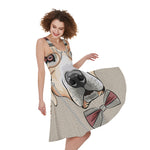 Hipster Labrador Retriever Print Women's Sleeveless Dress