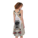 Hipster Labrador Retriever Print Women's Sleeveless Dress