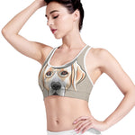 Hipster Labrador Retriever Print Women's Sports Bra
