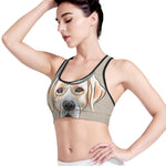 Hipster Labrador Retriever Print Women's Sports Bra