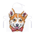 Hipster Pembroke Welsh Corgi Print Adjustable Apron