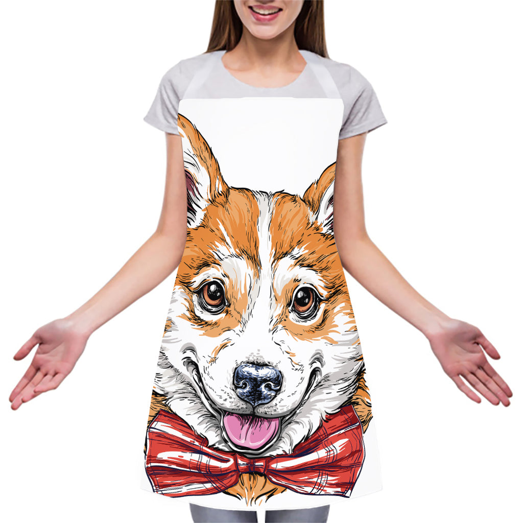 Hipster Pembroke Welsh Corgi Print Adjustable Apron