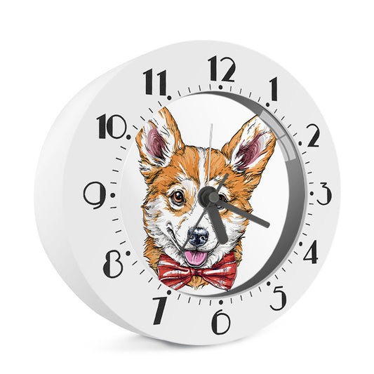 Hipster Pembroke Welsh Corgi Print Alarm Clock