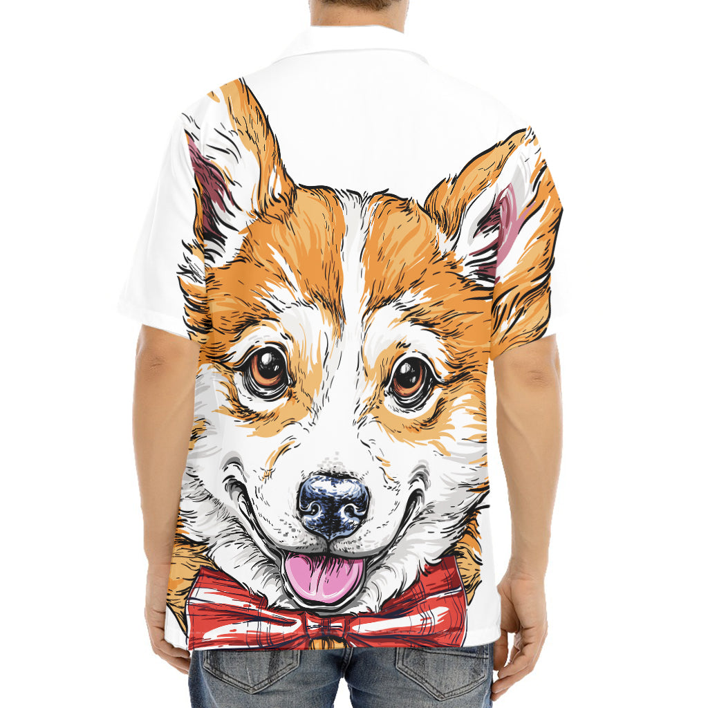 Hipster Pembroke Welsh Corgi Print Aloha Shirt