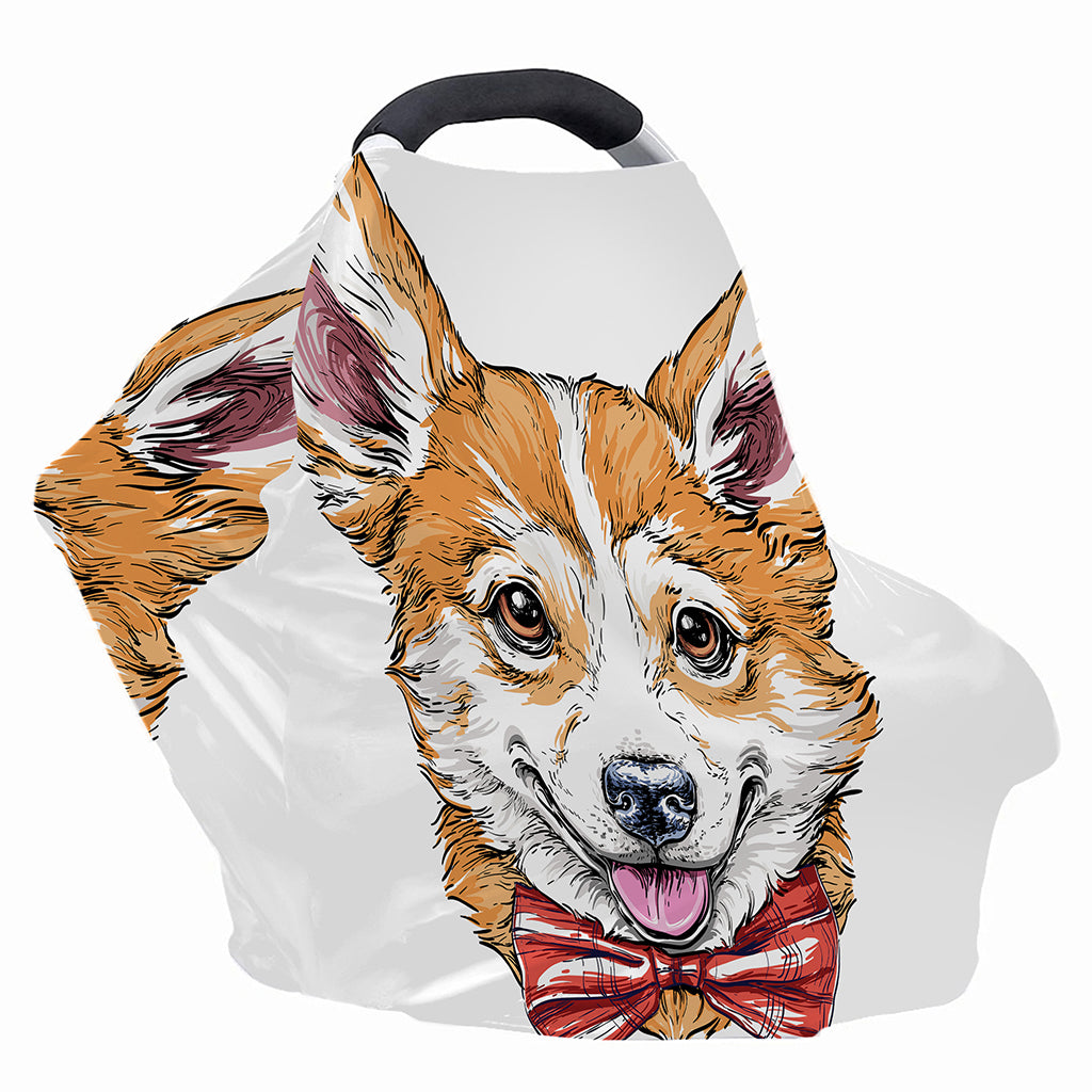 Hipster Pembroke Welsh Corgi Print Baby Seat Cover