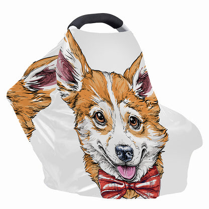 Hipster Pembroke Welsh Corgi Print Baby Seat Cover