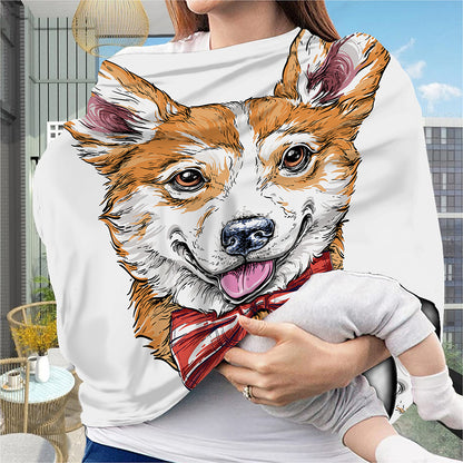 Hipster Pembroke Welsh Corgi Print Baby Seat Cover