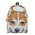 Hipster Pembroke Welsh Corgi Print Backpack