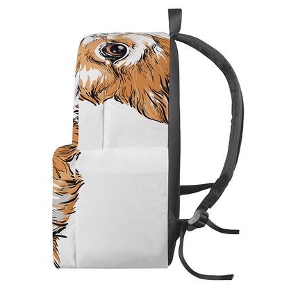 Hipster Pembroke Welsh Corgi Print Backpack