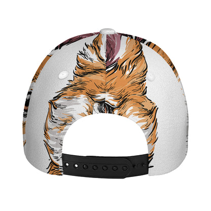 Hipster Pembroke Welsh Corgi Print Baseball Cap