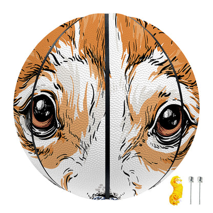 Hipster Pembroke Welsh Corgi Print Basketball