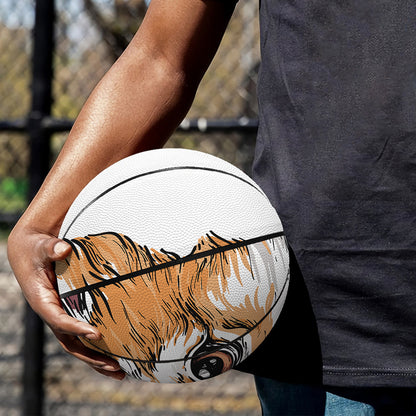 Hipster Pembroke Welsh Corgi Print Basketball