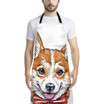 Hipster Pembroke Welsh Corgi Print Bib Apron With Pocket