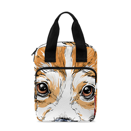 Hipster Pembroke Welsh Corgi Print Bible Tote Bag