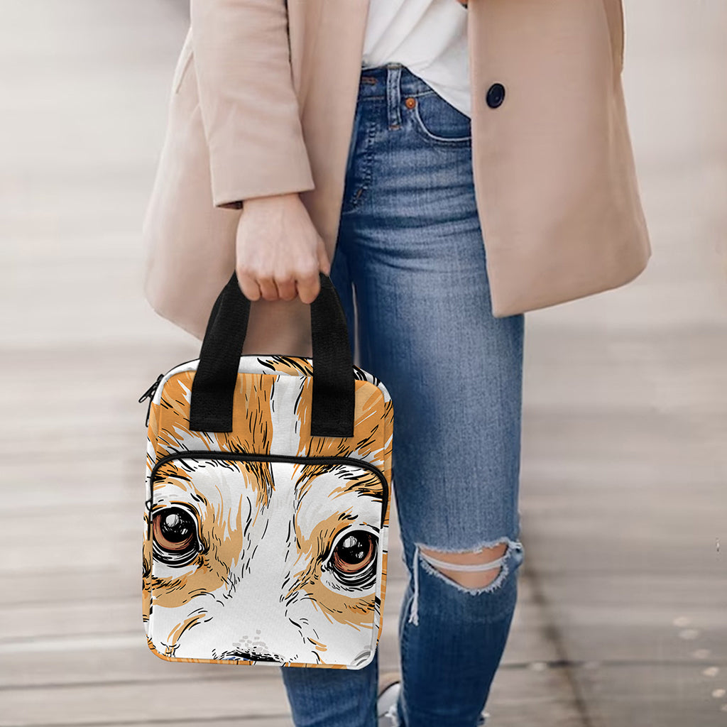 Hipster Pembroke Welsh Corgi Print Bible Tote Bag