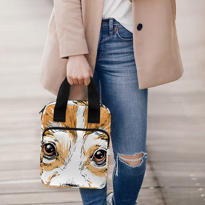 Hipster Pembroke Welsh Corgi Print Bible Tote Bag