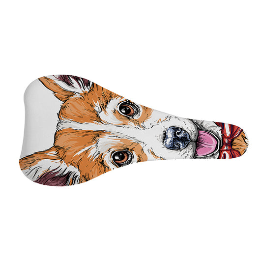 Hipster Pembroke Welsh Corgi Print Bicycle Seat Cover