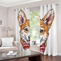 Hipster Pembroke Welsh Corgi Print Dimout Grommet Curtains