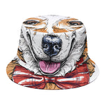Hipster Pembroke Welsh Corgi Print Bucket Hat