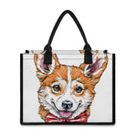 Hipster Pembroke Welsh Corgi Print Canvas Tote Bag