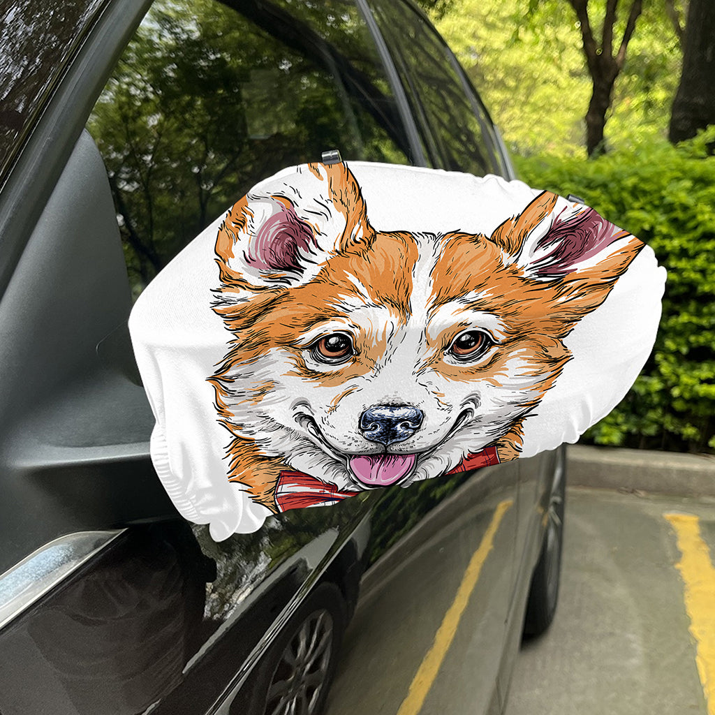 Hipster Pembroke Welsh Corgi Print Car Side Mirror Covers