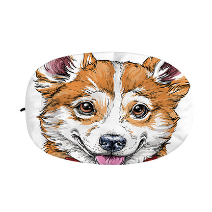 Hipster Pembroke Welsh Corgi Print Car Side Mirror Covers