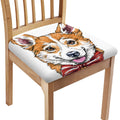 Hipster Pembroke Welsh Corgi Print Chair Cushion Cover