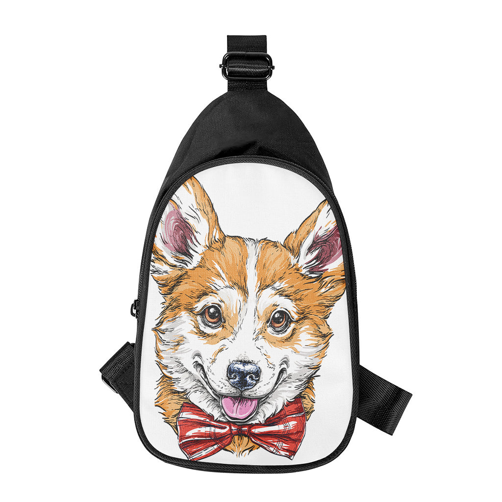 Hipster Pembroke Welsh Corgi Print Chest Bag