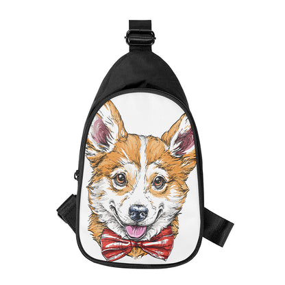 Hipster Pembroke Welsh Corgi Print Chest Bag