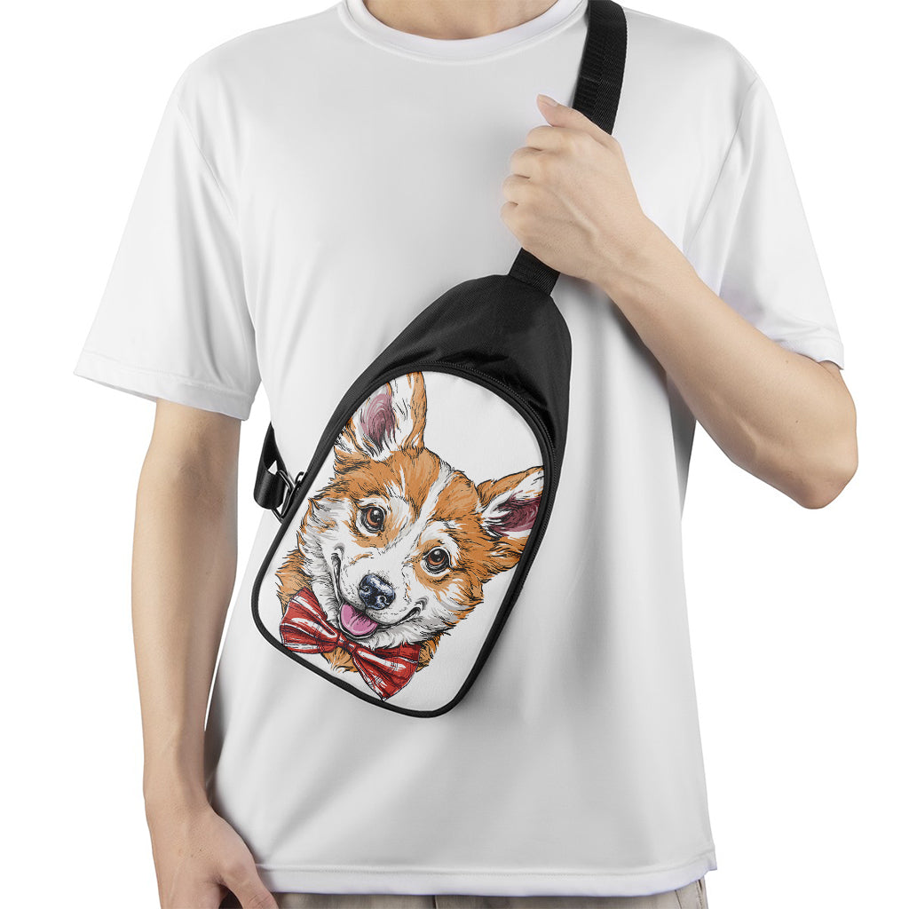 Hipster Pembroke Welsh Corgi Print Chest Bag
