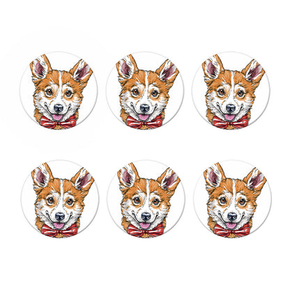 Hipster Pembroke Welsh Corgi Print Coaster Set